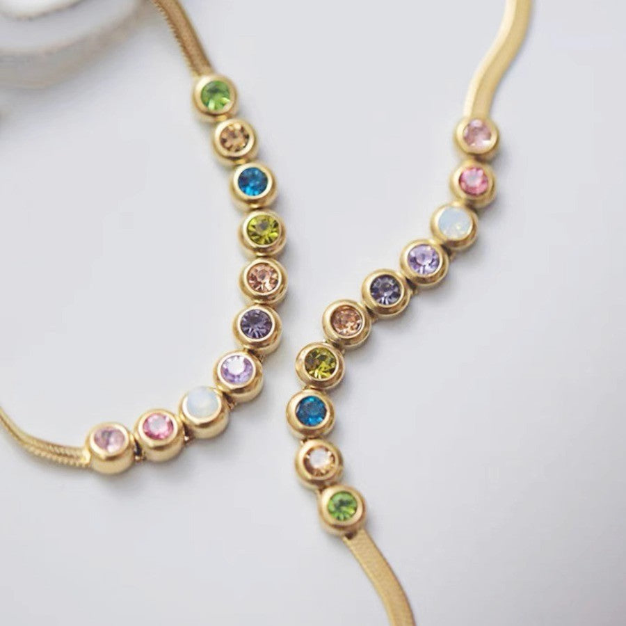 Rainbow Gem Snake Bracelet