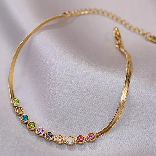 Rainbow Gem Snake Bracelet