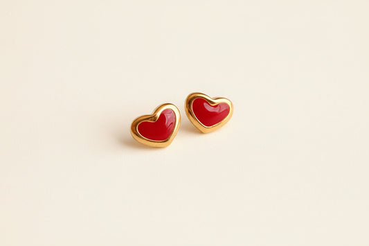 Red Heart Studs