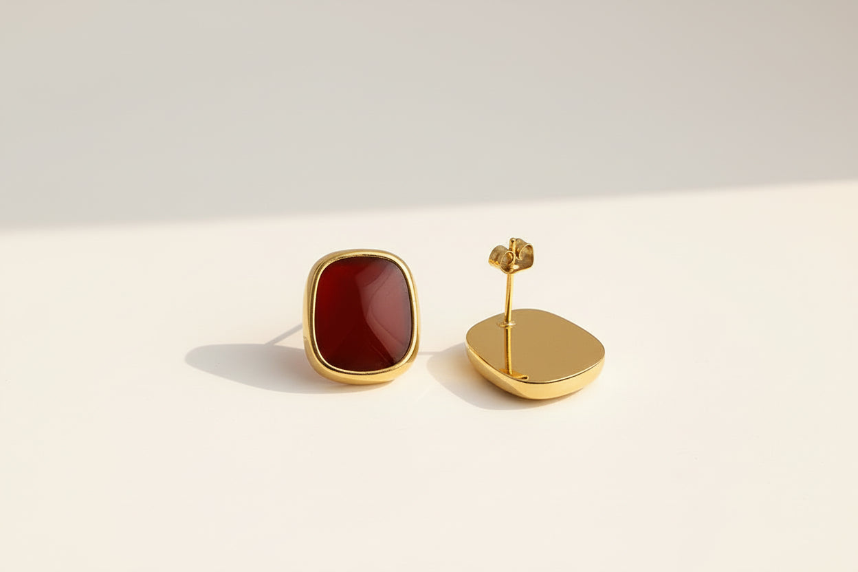 Red Stud Earring