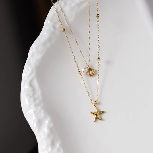 Starfish & Shell Layered Necklace