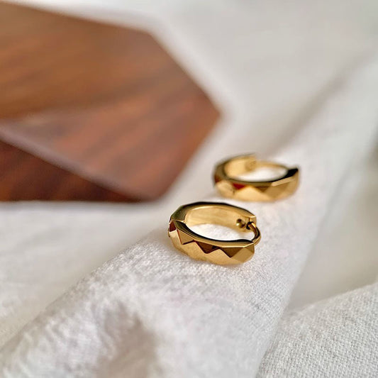 Diamond Imprint Hoop