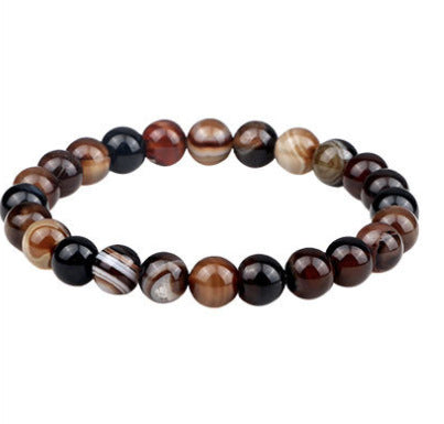 Genuine Gemstone Bracelet-Banded Agate