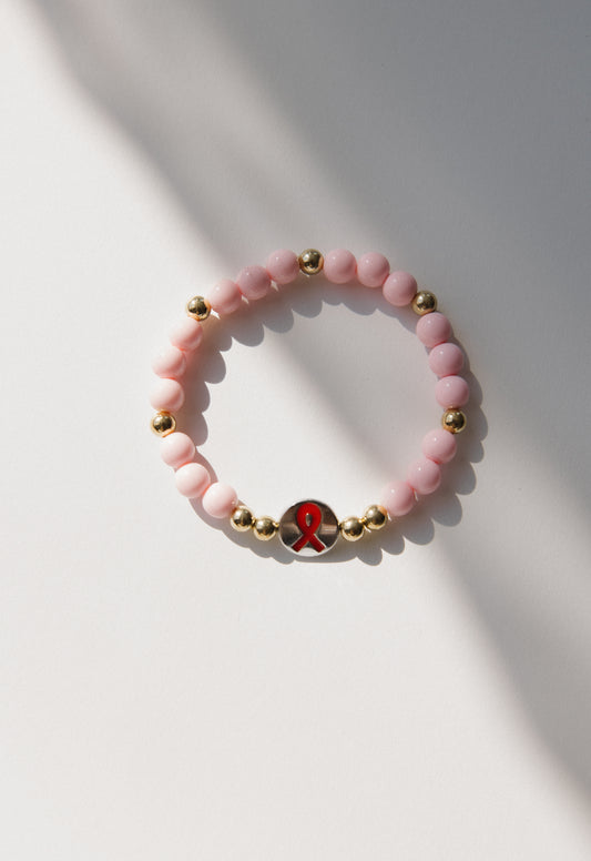 Beaded Breast Cancer Bracelet