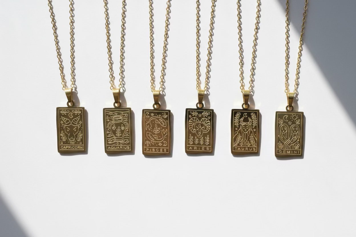 Engraved Zodiac Necklace