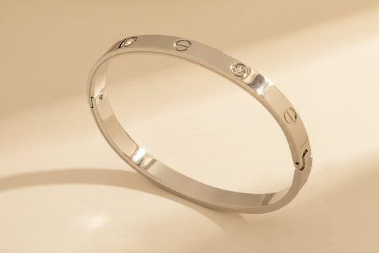 Crystal & Screw Bangle