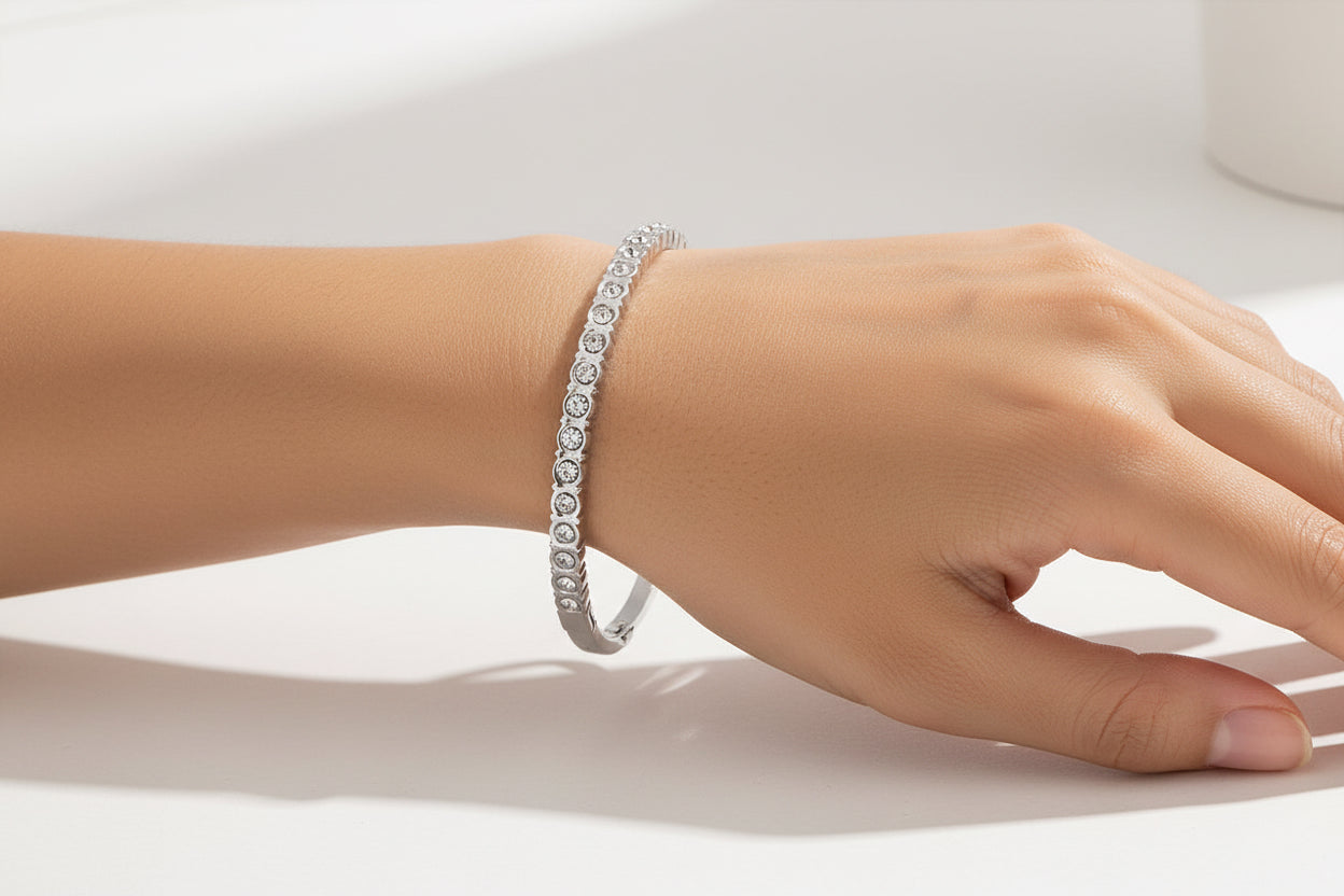 Round Crystal Bangle