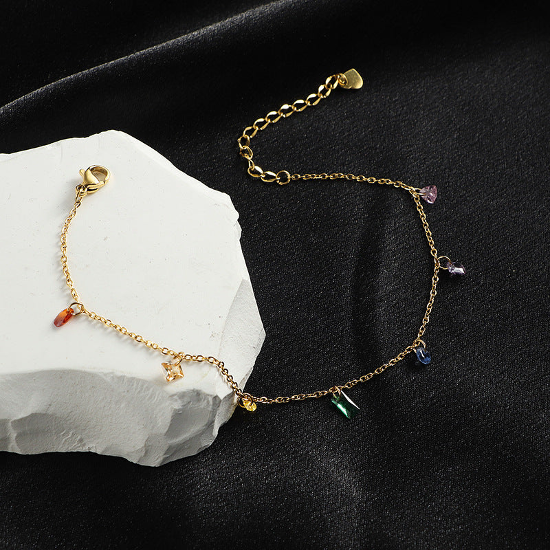 Rainbow Gems Anklet