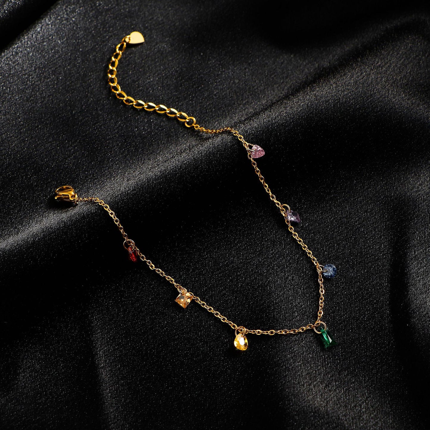 Rainbow Gems Anklet