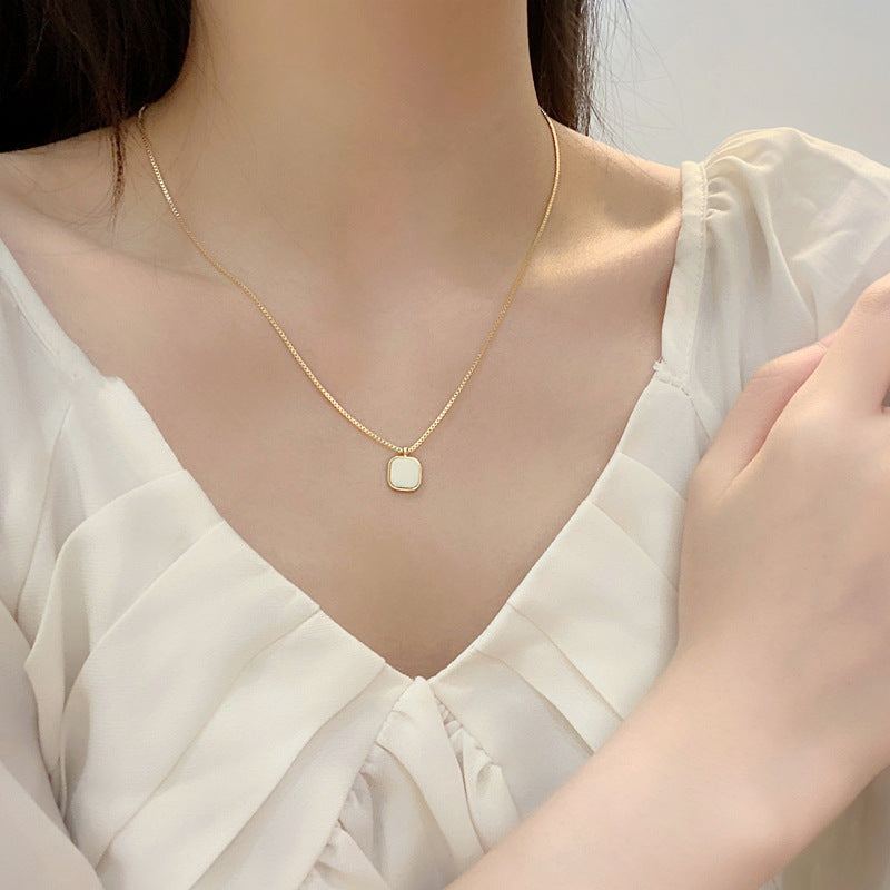 White Square Pendant