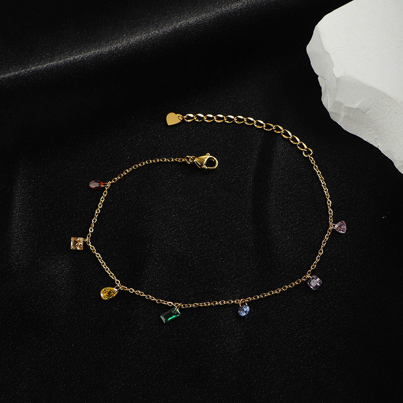 Rainbow Gems Anklet