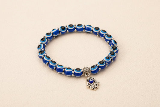 Hamza Hand Evil Eye Beaded Bracelet