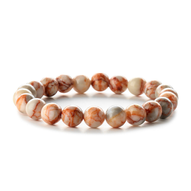 Genuine Gemstone Bracelet-Red Network Jasper