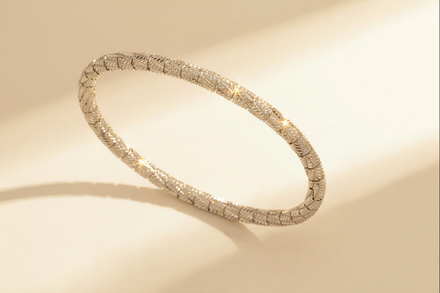 Textured Cylinder Block Bangle