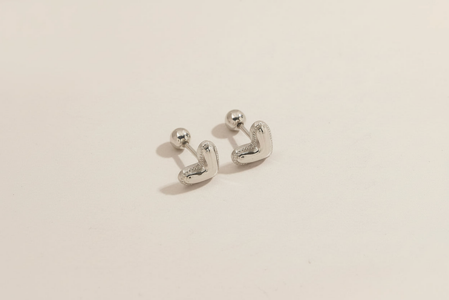 Milgrain Heart Studs