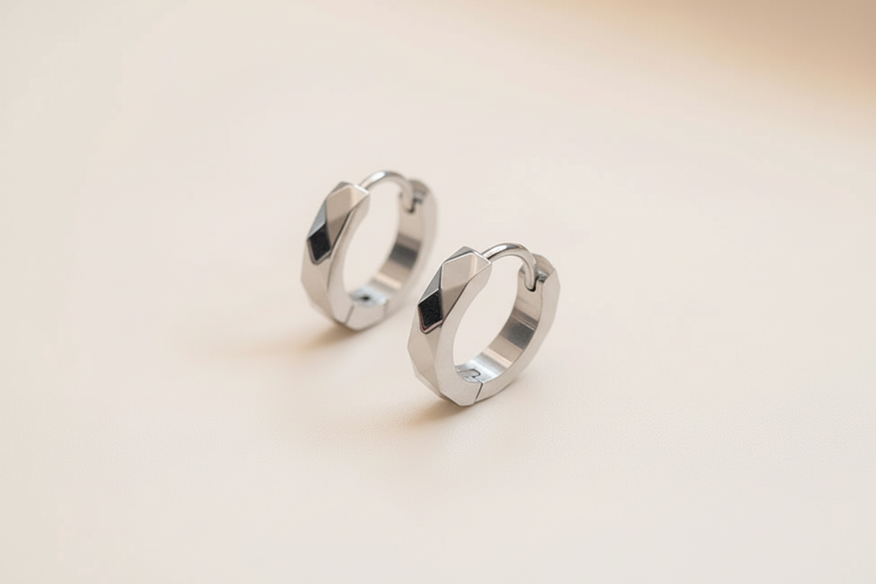 Diamond Imprint Hoop