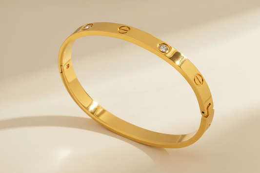 Crystal & Screw Bangle