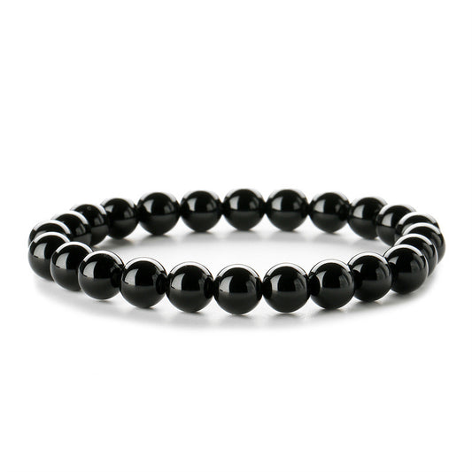 Genuine Gemstone Bracelet-Black Agate