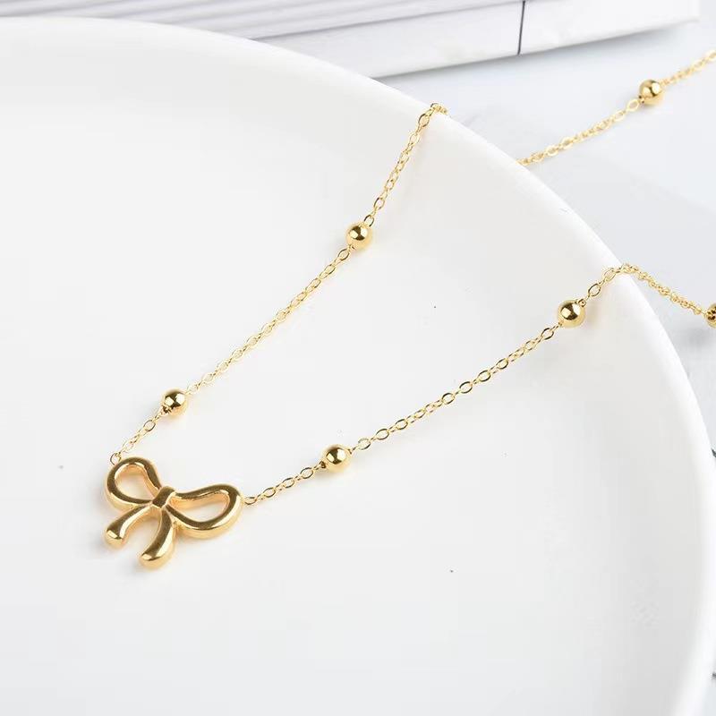 Beaded Bow Necklace