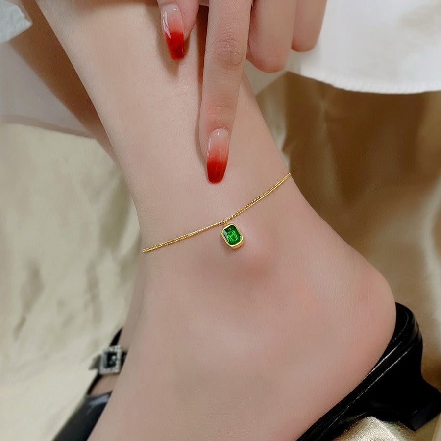 Green Stone Anklet