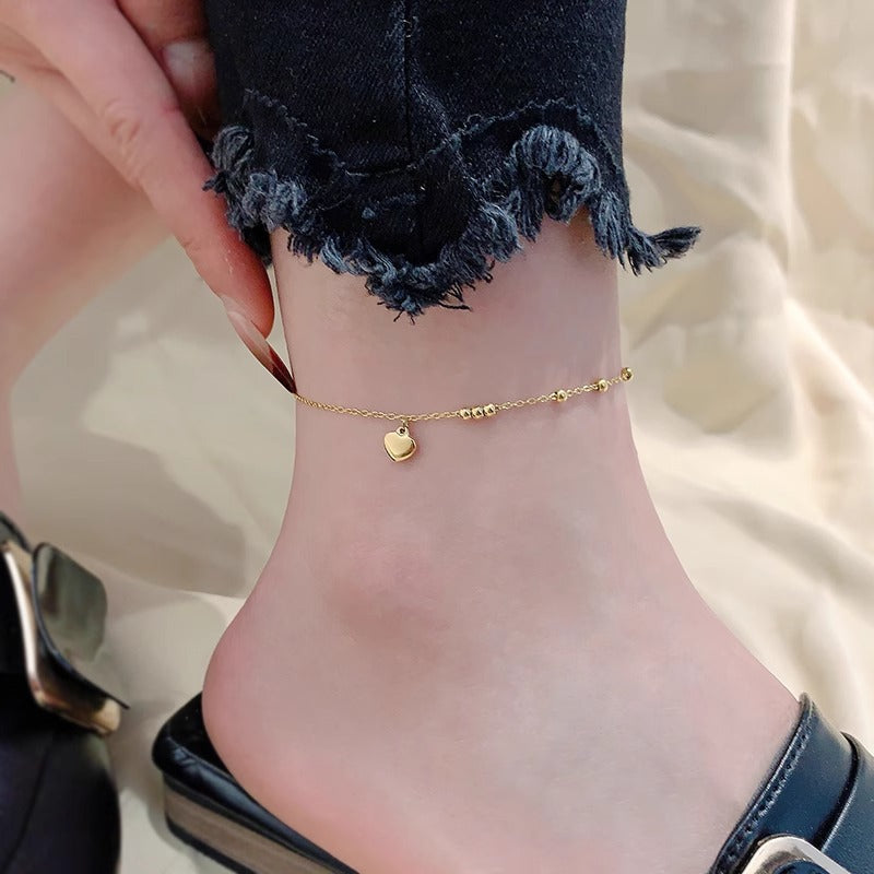 Heart Beaded Anklet