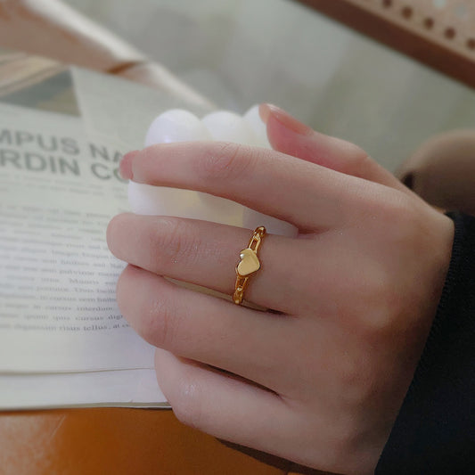 Heart Chain Ring