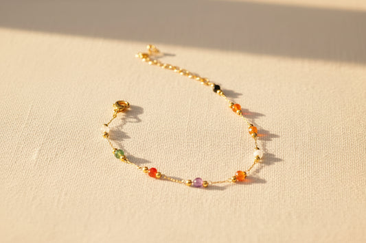 Multi stone anklet
