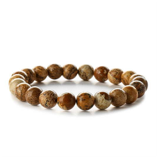 Genuine Gemstone Bracelet-Picture Jasper