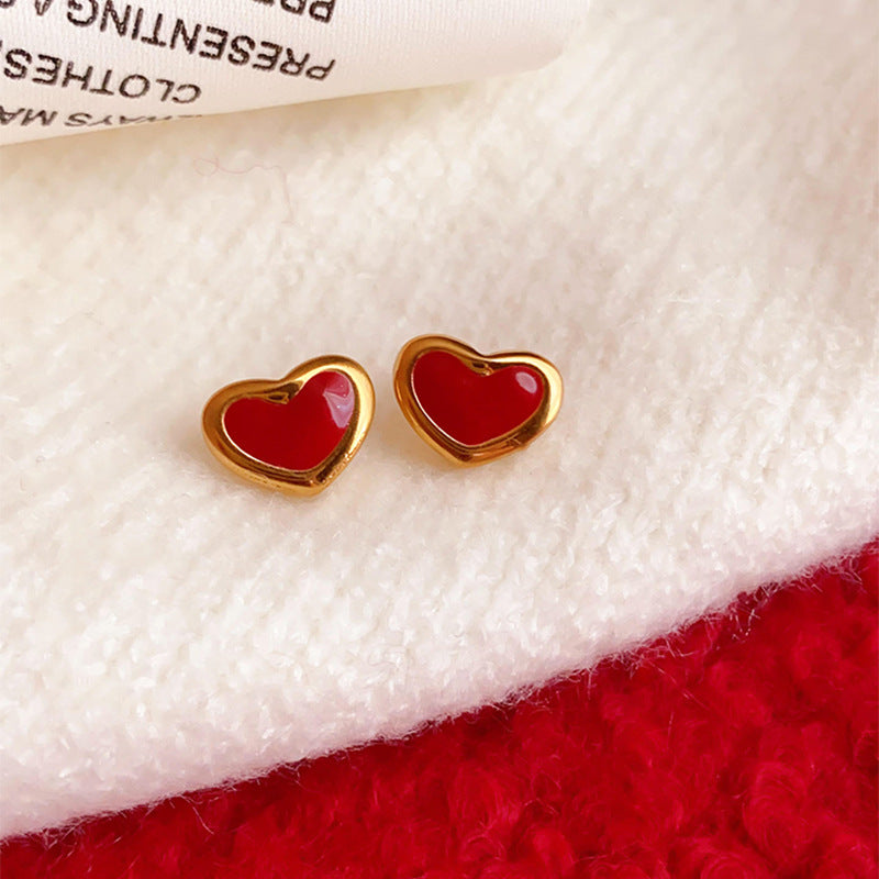 Red Heart Studs