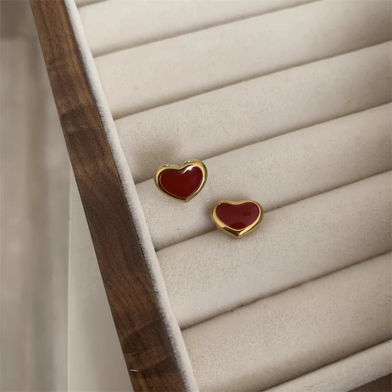 Red Heart Studs