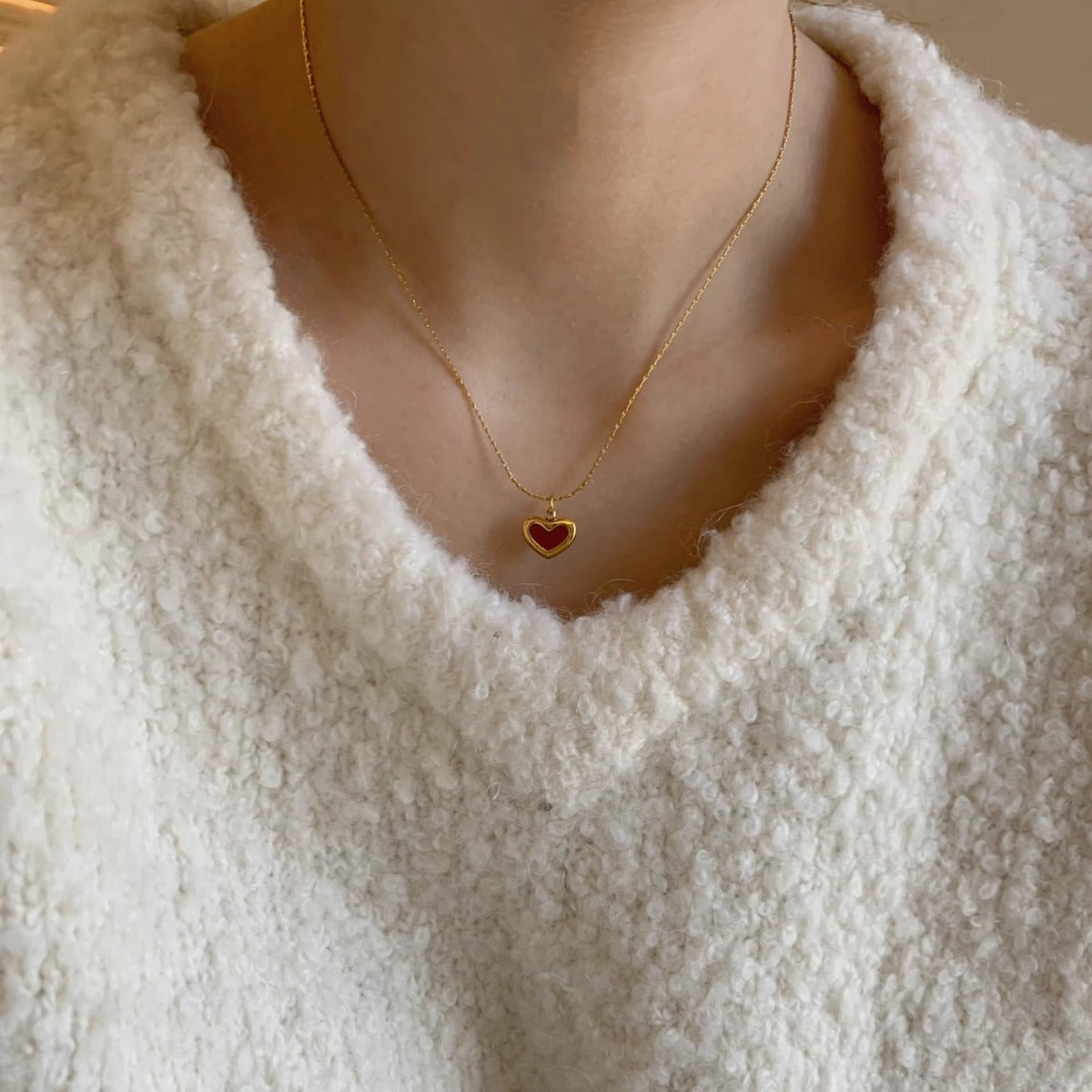 Red Heart Pendant Necklace