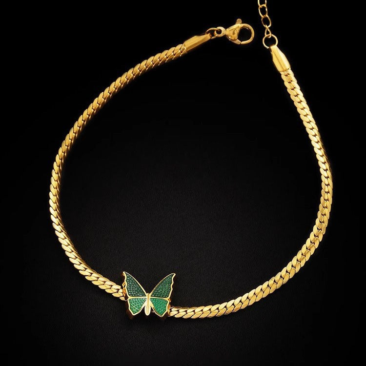 Snake Chain Butterfly Anklet